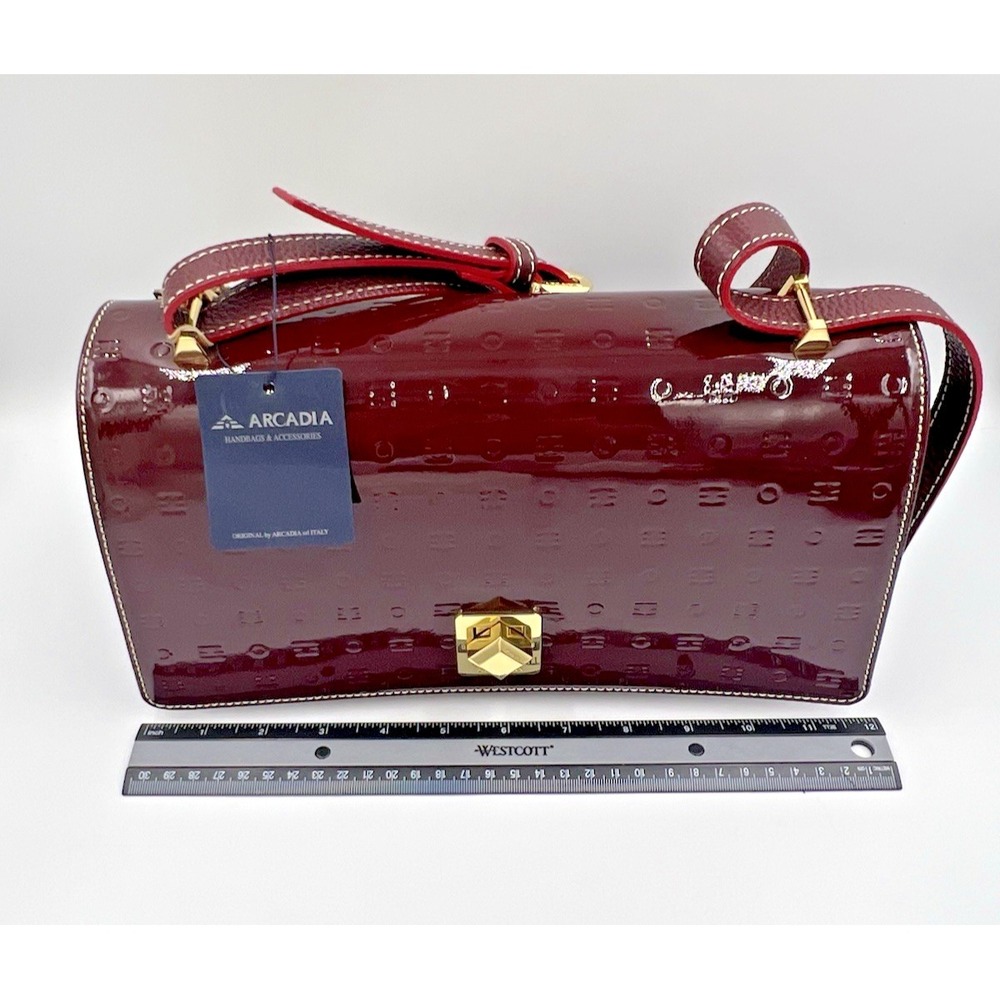 Arcadia Vinaccia Patent Leather Crossbody Handbag #1569 NWT - Picture 13 of 15